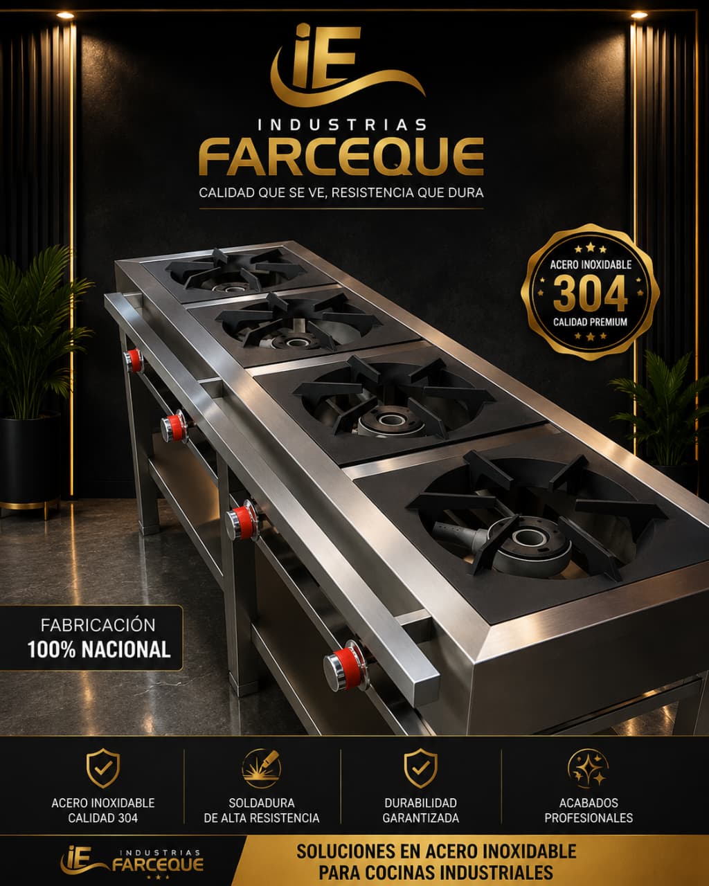 Cocina de 4 hornillas 