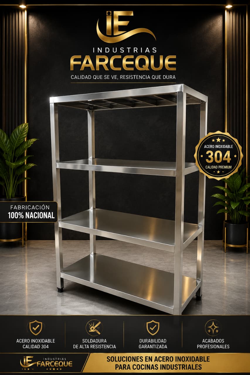 🔥 ESTANTE INDUSTRIAL DE 4 NIVELES EN ACERO INOXIDABLE 🔥